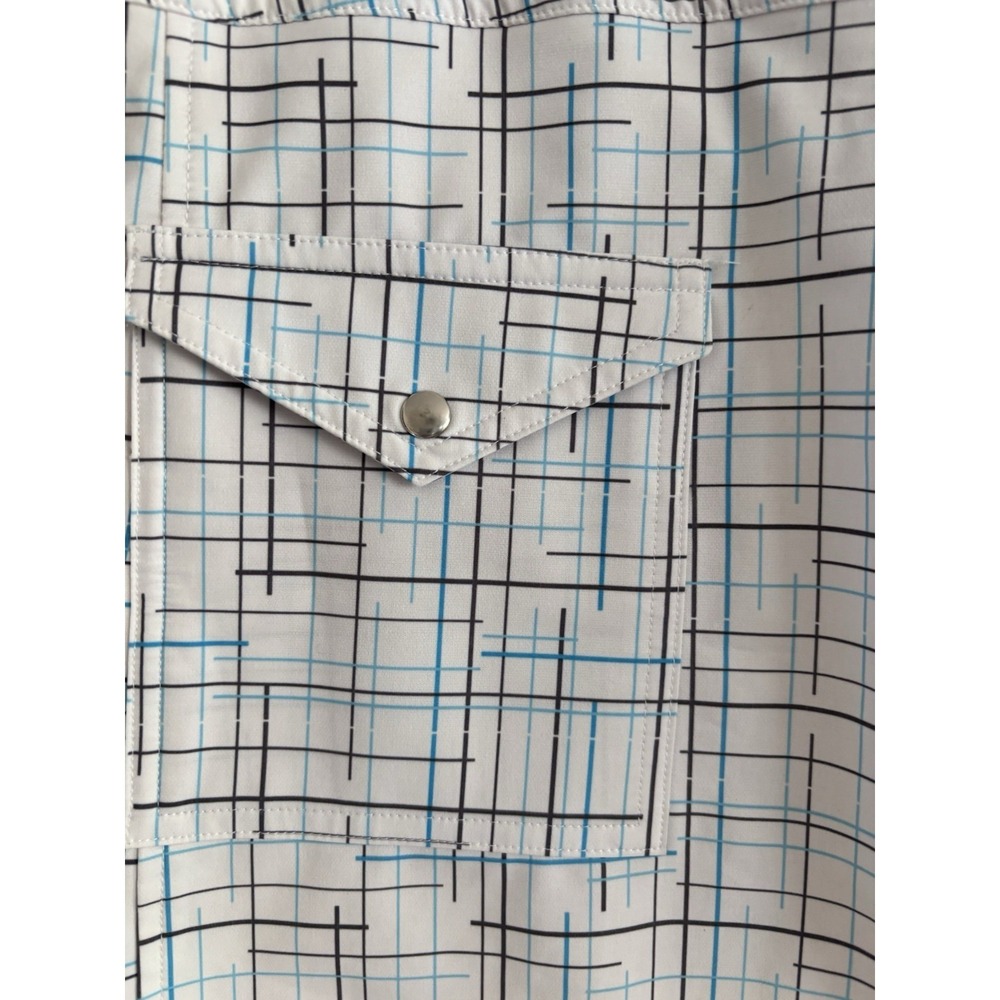 JoFit Women's Size 8 Golf Tennis Skort White Blue & Black Line Print Pattern - Picture 9 of 11